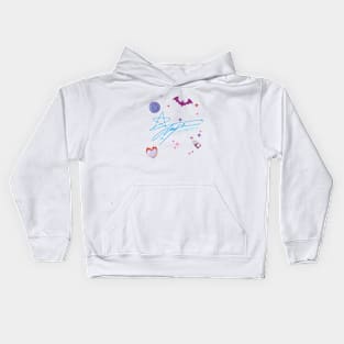 Design with the signatures of singer Lee Chae-yeon Kids Hoodie